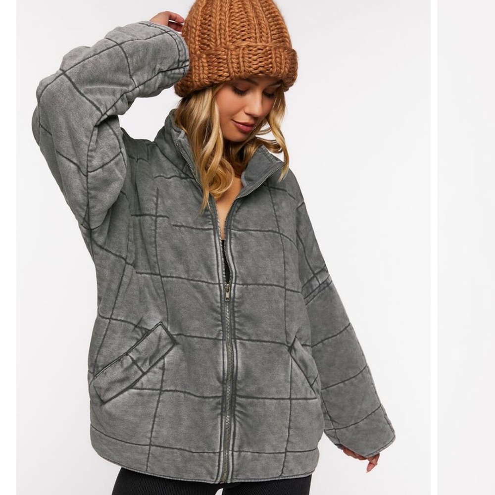 Forever 21 Quilted Zip-Up Jacket (size XL)